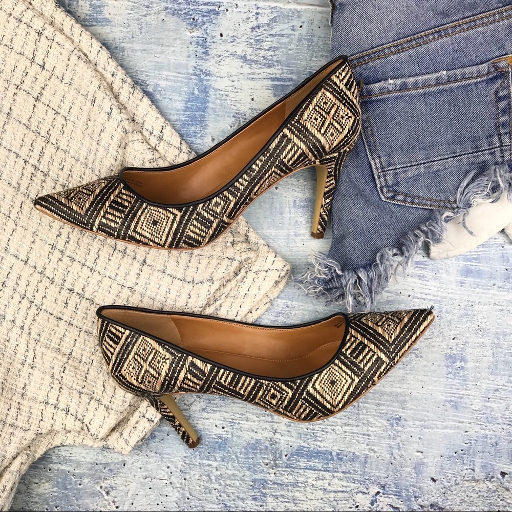 J. Crew Isabelle raffia pumps